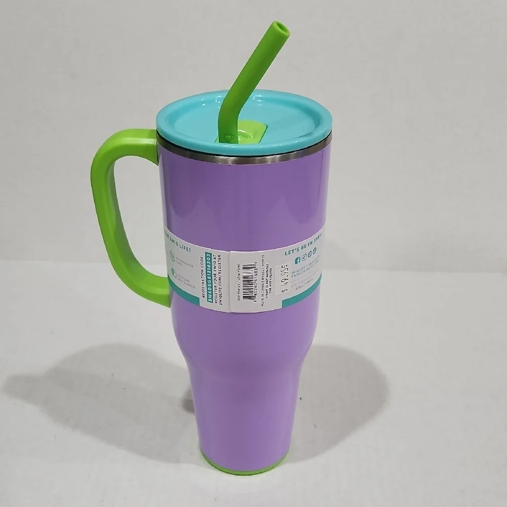 Purple and Green Travel Mug
